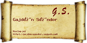 Gajdán Sándor névjegykártya